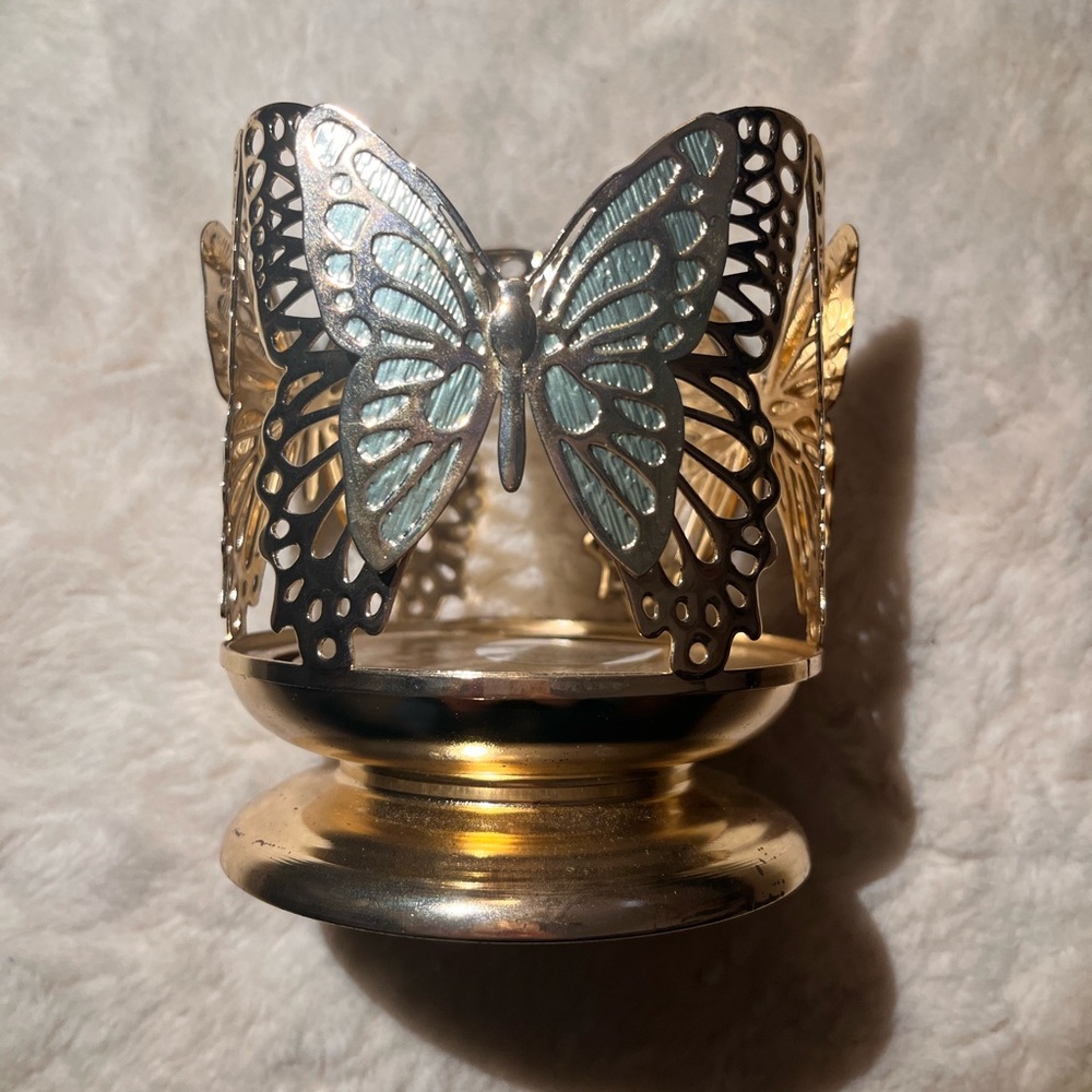Bath & Body Works Gold Butterfly Candle Holder